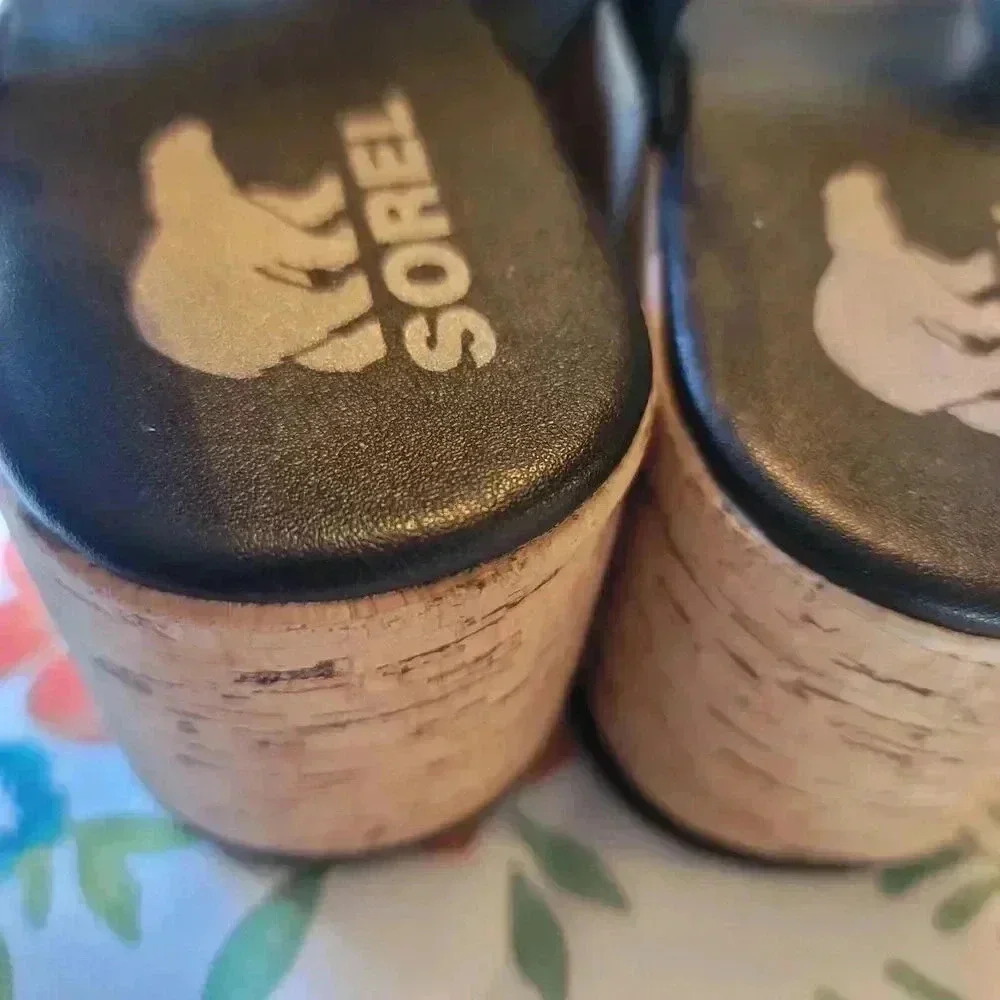 sorel cameron Platform Strap sandals Black Women's Size 9.5 - Picture 4 of 8